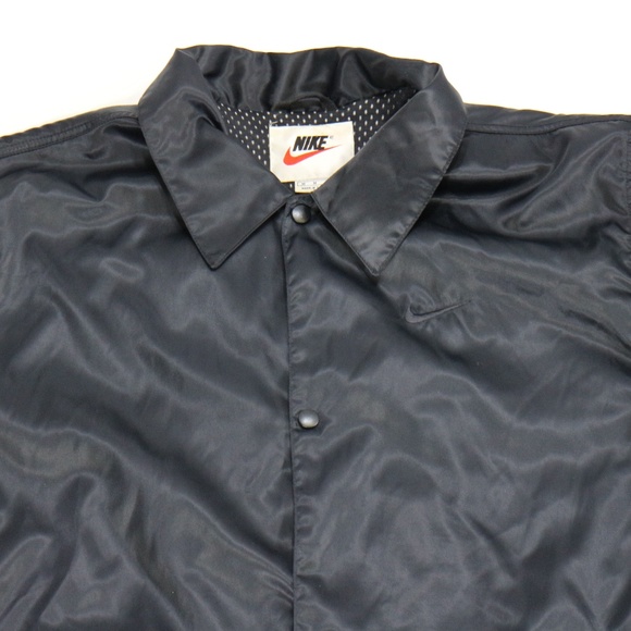 VTG NIKE Satin Black and Yellow Snap Button Jacket - Picture 4 of 8